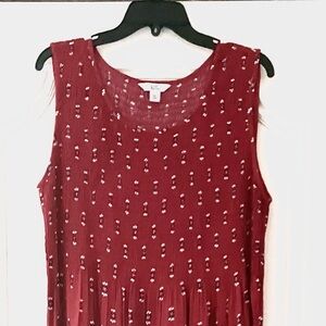 NWOT Croft & Barrow Red, White, & Blue XXL smocked midi dress.